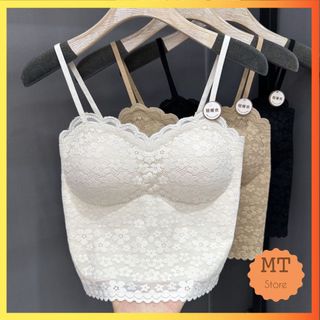 Áo Bra Nữ 2 Dây Ren Hoa Kèm Mút Ngực Dây Vai Điều Chỉnh