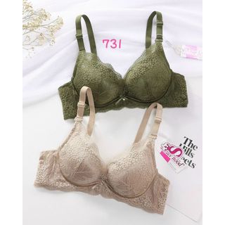 Áo lót nữ ngực không gọng Sisterhood phối ren tạo khe nâng ngực siêu mềm siêu êm hàng cao cấp 731