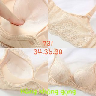 Áo lót nữ ngực không gọng Sisterhood phối ren tạo khe nâng ngực siêu mềm siêu êm hàng cao cấp 731