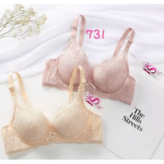 Áo lót nữ ngực không gọng Sisterhood phối ren tạo khe nâng ngực siêu mềm siêu êm hàng cao cấp 731