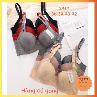 Áo lót có gọng đệm mỏng quả to bản to size lớn, áo ngực nữ Ren bản to ngoại cỡ bigsize cho người béo 2417