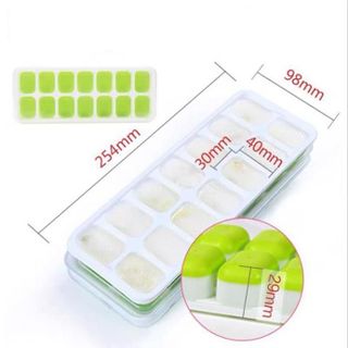 Khay Làm Đá Silicon Có Nắp Đậy Kháng Khuẩn