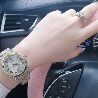 ĐỒNG HỒ NỮ THỜI TRANG RÔ LE DÂY ĐÍNH FULL HỘT NHIỀU MÀU