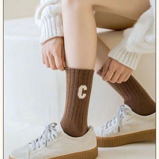 Tất Vớ Chữ C Cao Cổ Tông Nâu Siêu Hot Phong Cách Hàn Quốc