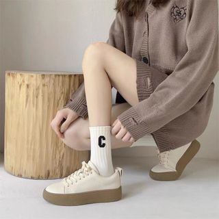 Tất Vớ Chữ C Cao Cổ Tông Nâu Siêu Hot Phong Cách Hàn Quốc