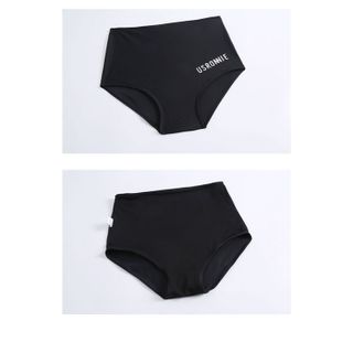 Set đồ bơi áo tắm 3 chi tiết bộ bikini đi biển áo 2 dây kèm áo lưới dài tay chống nắng quần cạp cao che bụng màu đen