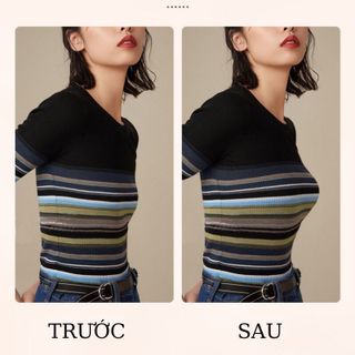 Tặng kèm dây trong - Áo dán nâng ngực đệm dày 6cm, áo cài trước tạo khe siêu nâng p41