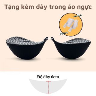 Tặng kèm dây trong - Áo dán nâng ngực đệm dày 6cm, áo cài trước tạo khe siêu nâng p41
