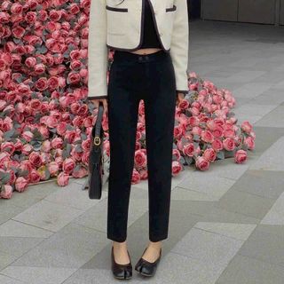 Quần Legging Bò Đen 2 khuy túi hồng hàng Quảng Châu Cao Cấp