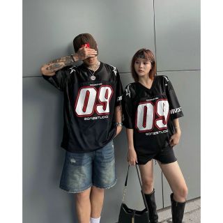 Áo thun unisex nam nữ số 09 chất mè thái bóng hot trend freesize dưới 70kg