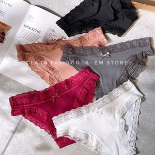 Set 5 Quần Lót Nữ Thun Lạnh Viền Ren, Quần Lót Ren Sexy Siêu Mát, Quần Chip Size S M