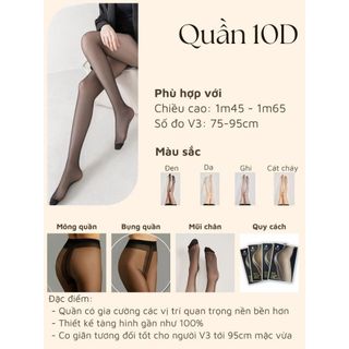 Quần tất giấy nữ tàng hình 10D LEL siêu mỏng siêu dai trong suốt che khuyết điểm chân