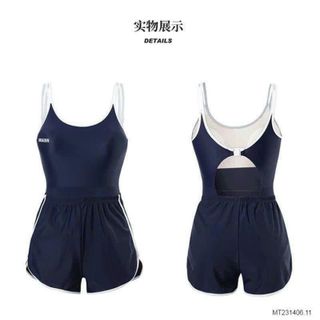 Bikini áo tắm đồ bơi nữ 1 mảnh liền thân 2 dây dáng thể thao kèm quần