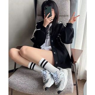 Tất vớ nam nữ cổ cao cổ kẻ, vớ gân trơn cổ cao unisex kẻ sọc dài 18cm loại dày dặn 83% cotton cao cấp