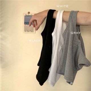 Áo Thun Ba Lỗ Dáng Dài Có Đính 3 Khuy Cài , Chất Bo Tăm Phong Cách Trẻ Trung , Năng Động