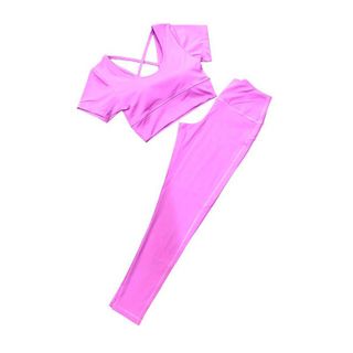 Bộ tập erobic, bộ tập gym nữ bộ thể thao nữ áo cộc quần dài set đi biển nữ, bộ bơi nữ, tặng kèm mút ngực