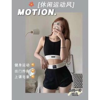 Bộ quần áo ba lỗ tập gym , yoga , aerobic nữ dáng đẹp 2 màu xám , đen