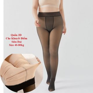 Quần tất 3d bigsize (40-80kg) cho người béo mỏng siêu dai che khuyết điểm kín cả bàn chân 3 màu đen , khói, cát cháy