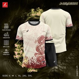 Quần áo bóng đá thiết kế J-Dragon, áo đá banh thiết kế in tên số cho đội nhóm, in áo bóng đá