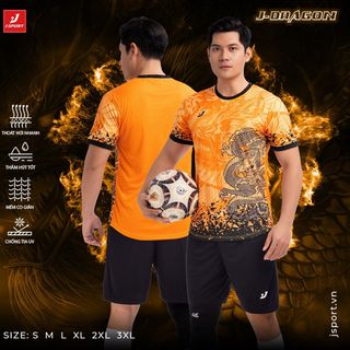 Quần áo bóng đá thiết kế J-Dragon, áo đá banh thiết kế in tên số cho đội nhóm, in áo bóng đá