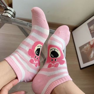 Set 5 Đôi Tất Vớ Nữ Cổ Ngắn Hoạ Tiết Gấu Dâu Hồng Siêu Hot