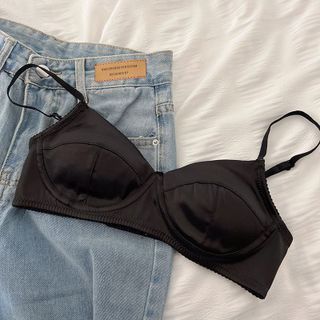 Áo ngực nữ lụa cao cấp, áo ngực nữ không gọng, áo lót nữ vải lụa đệm mỏng quai mảnh 2 dây quyến rũ