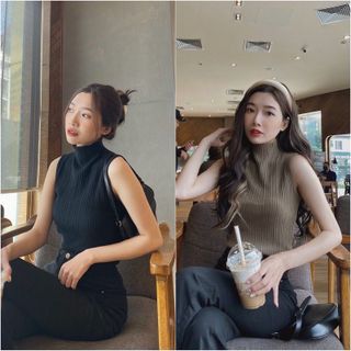 Áo len sát nách nữ cổ 3 phân chất len dệt kim đẹp co giãn 4 chiều, áo len giữ nhiệt