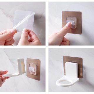 Giá móc treo chai nước rửa tay , dầu gội đầu sữa tắm dán tường Living C TC siêu dính chịu lực 3kg