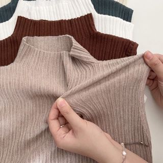 Áo len sát nách nữ cổ 3 phân chất len dệt kim đẹp co giãn 4 chiều, áo len giữ nhiệt