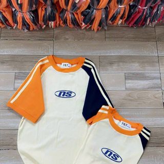 Áo thun nữ chất borip co giãn mịn mát phối tay 2 màu logo in ns freesize dưới 60kg