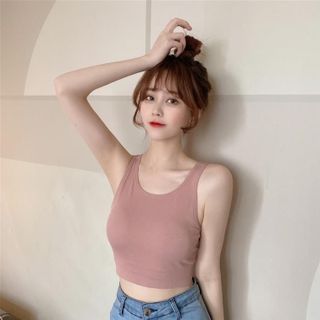 Áo Bra Nữ Thun Mềm Dáng Lửng Croptop Lưng Chữ V Sẵn Đệm Ngực Siêu HOT