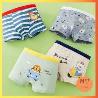 Combo 5 Quần Lót Đùi Cho Bé Trai Cotton Mịn Thoáng, Quần Sịp Chíp Boxer Trẻ Em Cho Bé Trai từ 10-45kg