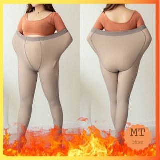 Quần tất Bigsize lót lông cho Người Béo nữ lót lông giữ nhiệt màu da đen khói xám dày đẹp mùa đông siêu ấm