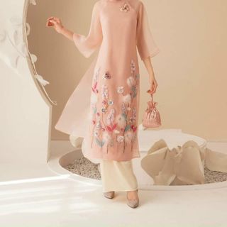 Sỉ buôn áo dài mẹ và bé đủ size, 5 màu sẵn kho số lượng lớn