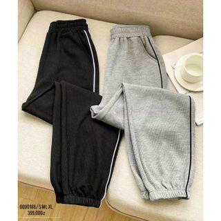 Quần Jogger cotton tổ ong bo gấu cạp thun dáng thể thao cá tính
