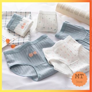 Quần Lót Cotton Tăm Tre 4D Họa Tiết Cherry Dễ Thương
