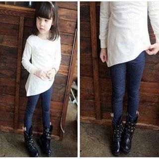 Quần legging giả bò jean lót lông bên trong siêu ấm cho bé 2 3 4 5 6 7 8 9 tuổi