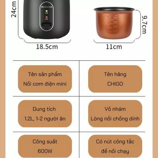 Nồi Cơm Điện Chigo Chính Hãng 1,2L