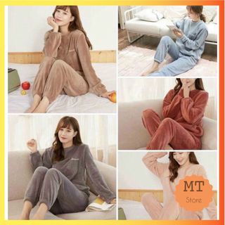 Bộ Quần Áo Bông Lông Cừu D.Studio Mặc Nhà Siêu Ấm