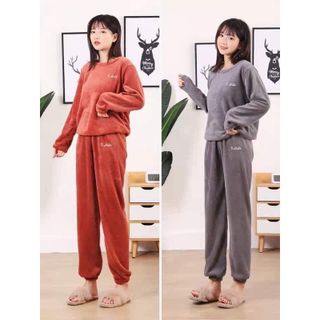 Bộ Quần Áo Bông Lông Cừu D.Studio Mặc Nhà Siêu Ấm
