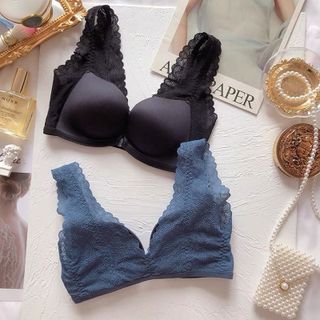 Áo lót áo ngực nữ đúc su không gọng cài trước phối ren cao cấp 399