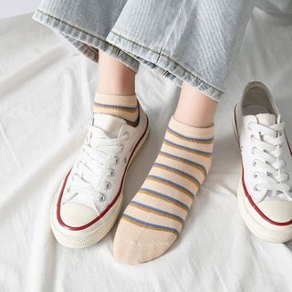 Tất vớ cotton cổ thấp ngắn họa tiết caro kẻ ô tone màu xanh dương dễ thương thời trang cho nữ