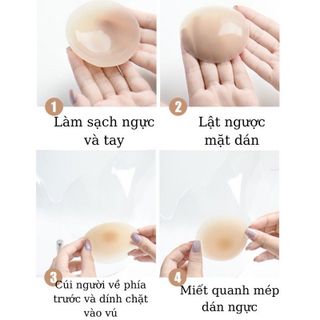 Hộp 2 miếng dán ngực nhiệt tự thân silicon không keo siêu mỏng ôm khít tái sử dụng nhiều lần