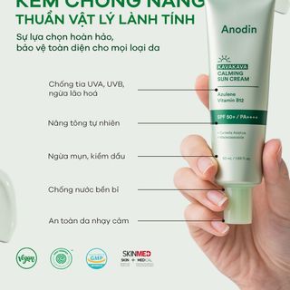 Kem chống nắng nâng tone cho da dầu, nhạy cảm Anodin Kava Kava Calming Suncream 50ml