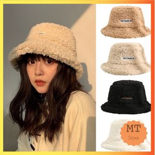 Mũ lông cừu bucket cho nữ phong cách Hàn Quốc giá sỉ