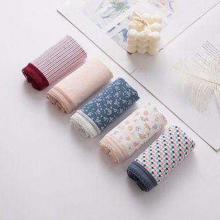 Quần lót Nữ Cotton Cao Cấp Mềm Mịn ,Viền Ren Phối Họa Tiết Thổ Cẩm 0742