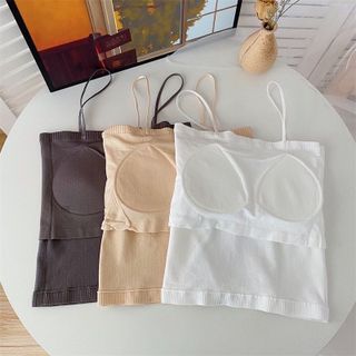 Áo 2 dây gân tăm kèm mút ngực thoáng mát