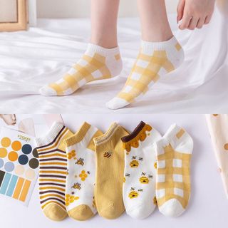 Vớ nữ tất nữ basic cổ ngắn họa tiết gấu nâu dễ thương