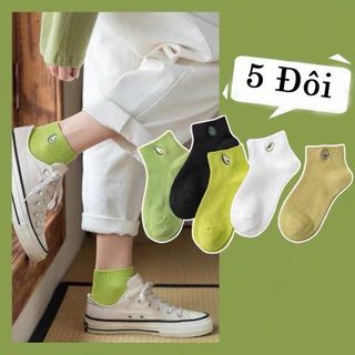 Vớ nữ tất nữ basic cổ ngắn họa tiết gấu nâu dễ thương