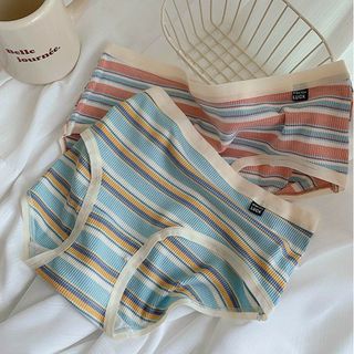 Quần Lót Cotton Tăm Kháng Khuẩn Kẻ Ngang Co Giãn 4 Chiều mã 668